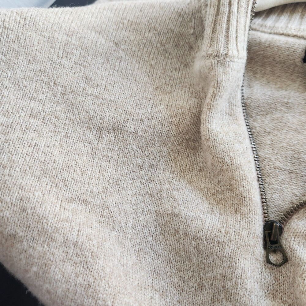 J.Crew 100% Lambswool Half-Zip Sweater XL oatmeal layer office old money layer - Picture 7 of 9